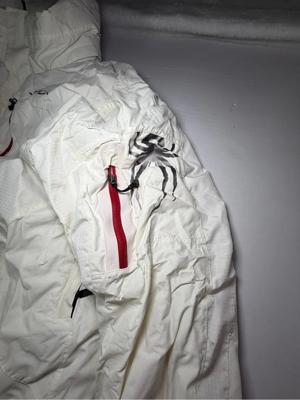Spyder Gray Jacket with Black and Red Logo Accents
